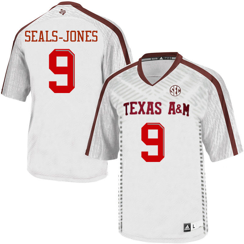 Men #9 Ricky Seals-Jones Texas A&M Aggies College Football Jerseys-White - Click Image to Close